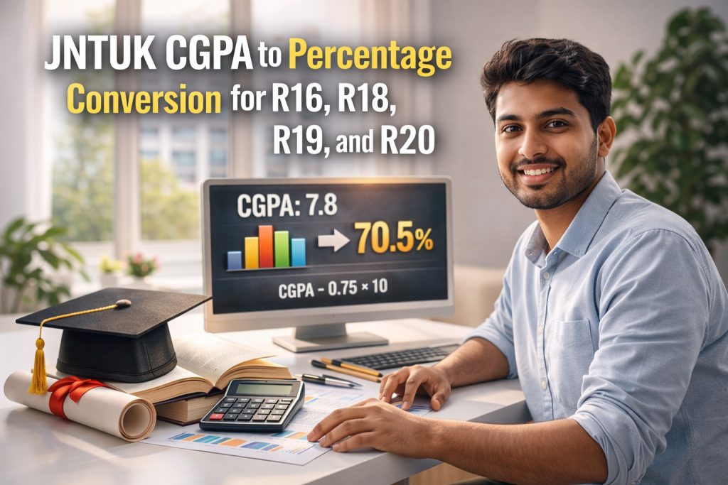 JNTUK CGPA to Percentage Conversion for R16, R18, R19, and R20