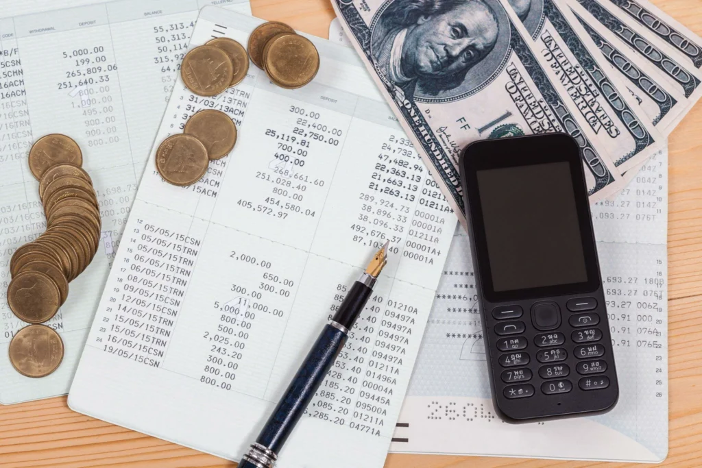 Split scene showing fluctuating savings interest rates compared with stable fixed CD returns on a clean desk.